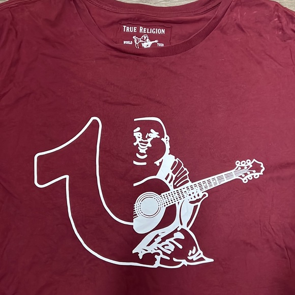 True Religion Maroon Half Buddha T Shirt Size XXXL - Picture 2 of 9